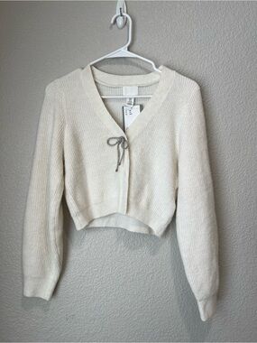 NWT H&M Bow Cream Cardigan, XS